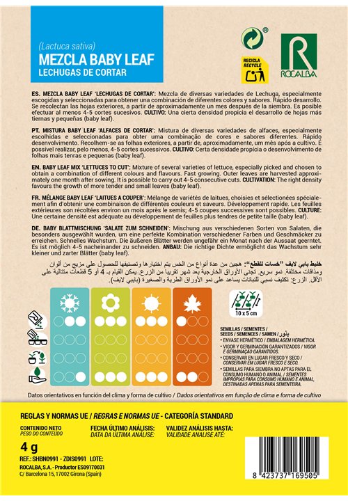 MÉLANGE BABY LEAF 'Laitues a couper'
