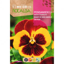 GIANT SWISS PANSY YELLOW WITH RED COMB